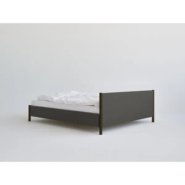 Veng Sengestel 150x210 Mørkegrå/Røget Egetræ