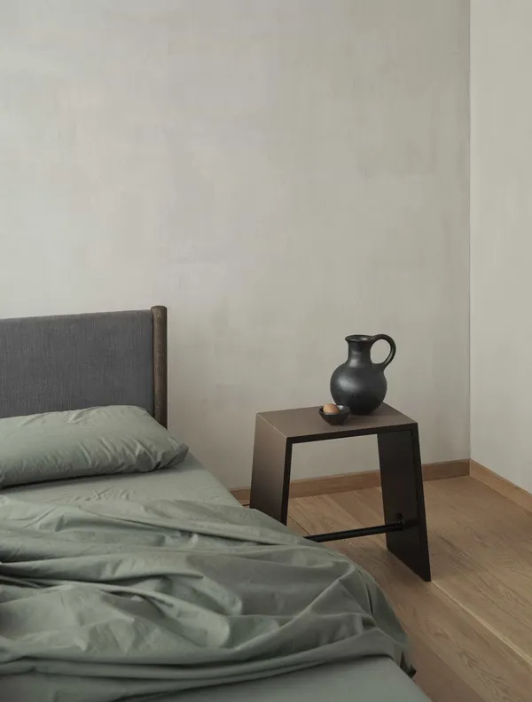 Veng Sengestel 150x210 Mørkegrå/Røget Egetræ