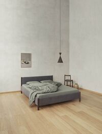 Veng Bedframe 180x210 Donkergrijs/Gerookt Eiken