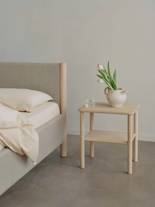 Veng Bedframe 160x210 Re-Wool 218/Zeepbehandeld Eiken