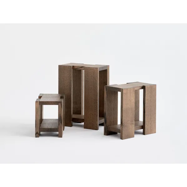 Etagere Side Table Medium Smoked Red Oak