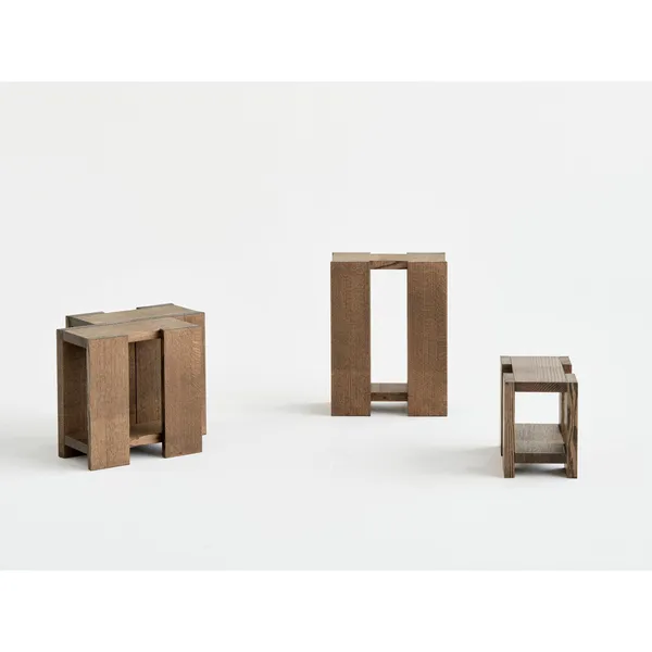 Etagere Side Table Medium Smoked Red Oak