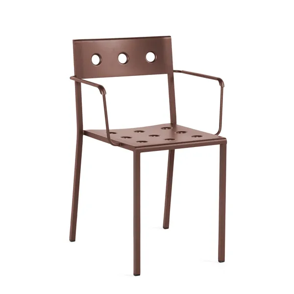 Balcony Chair with Armrests Iron Red