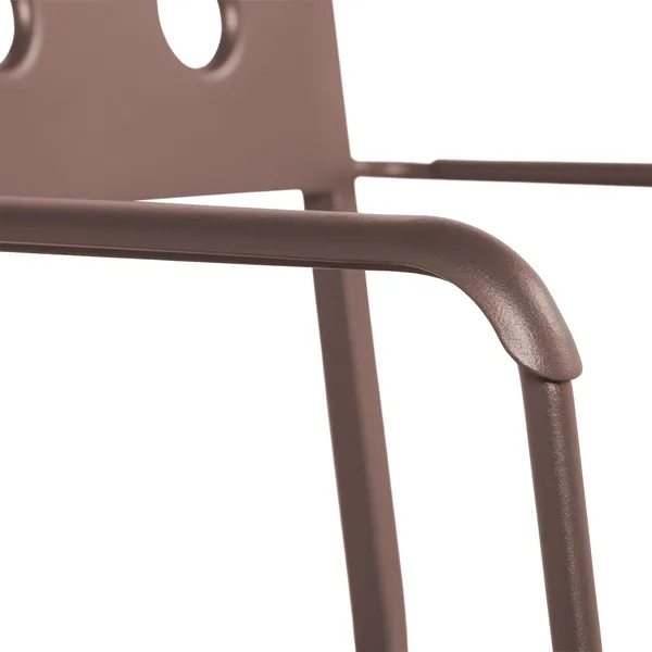 Balcony Chair with Armrests Iron Red