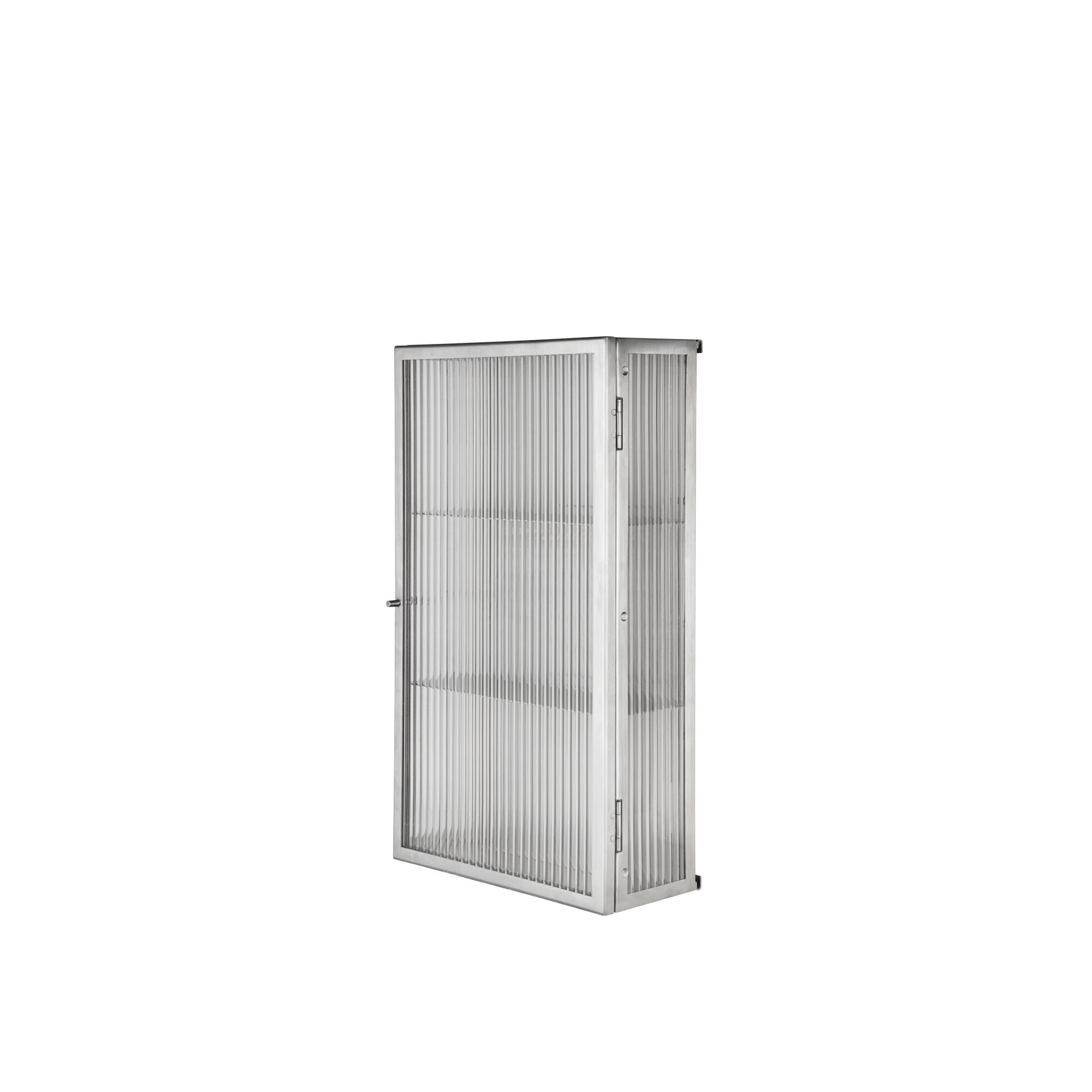 Armoire Murale Haze en Acier Inoxydable et Verre Cannelé