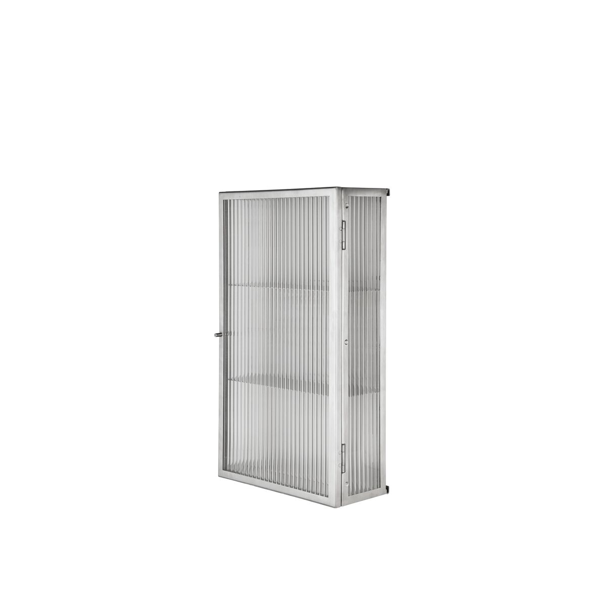 Armoire Murale Haze en Acier Inoxydable et Verre Cannelé