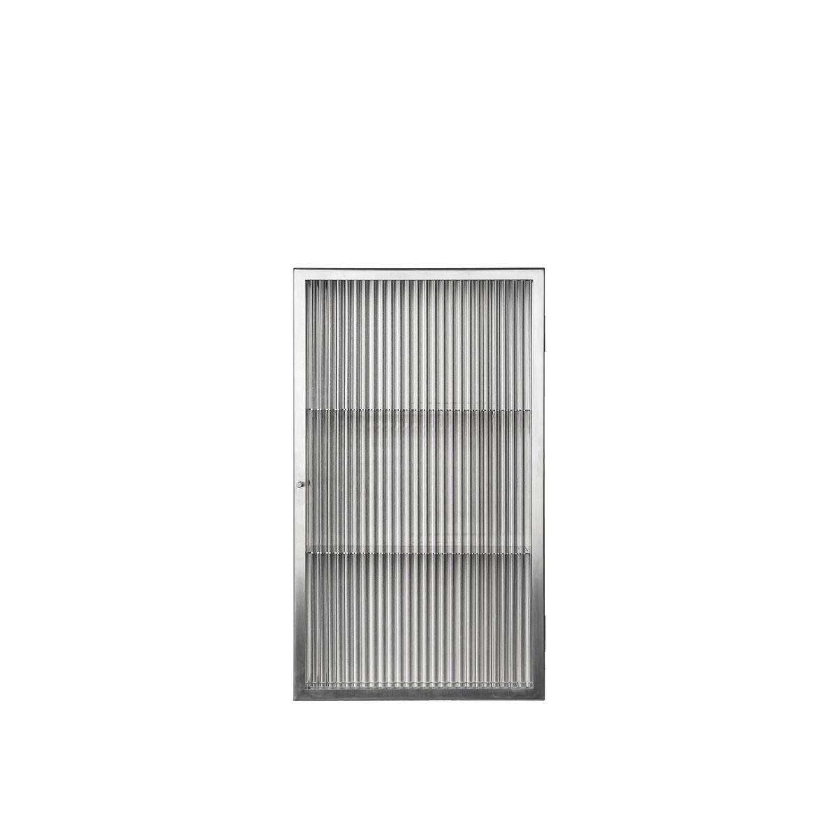 Armoire Murale Haze en Acier Inoxydable et Verre Cannelé