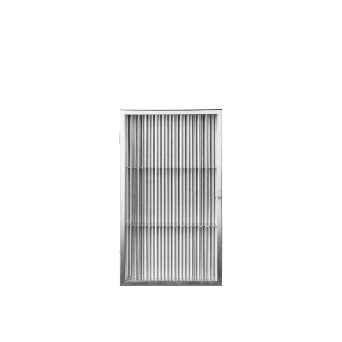 Armoire Murale Haze en Acier Inoxydable et Verre Cannelé