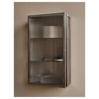 Armoire Murale Haze en Acier Inoxydable et Verre Cannelé