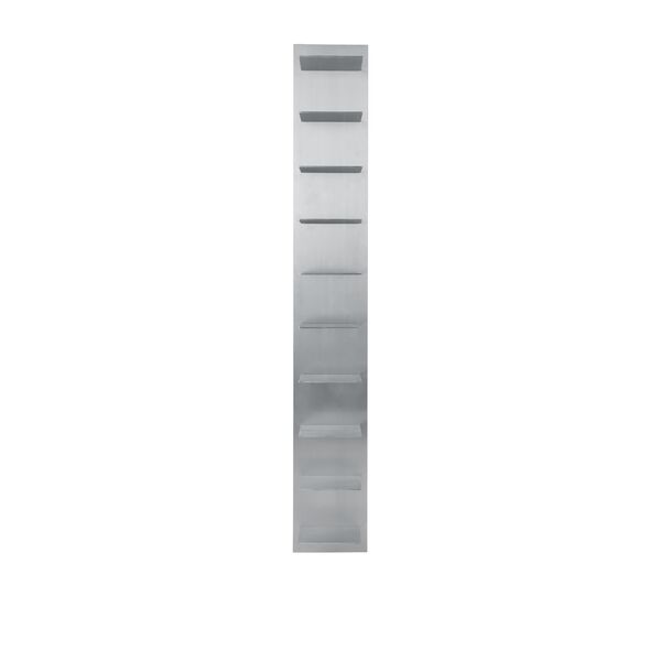 Oppbevaringsvegghylle Høy Aluminium