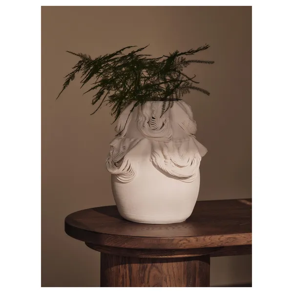Drisca Vase H23 Gebrochenes Weiß