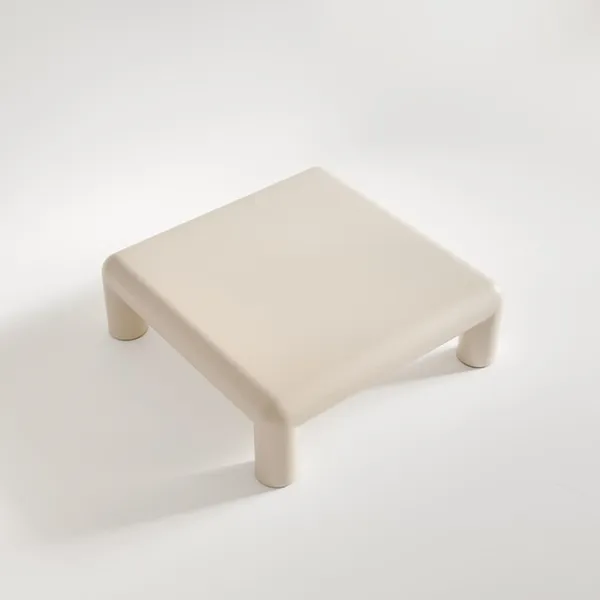 Table Basse Cubio 110x110 Beige Clair Semi-brillant