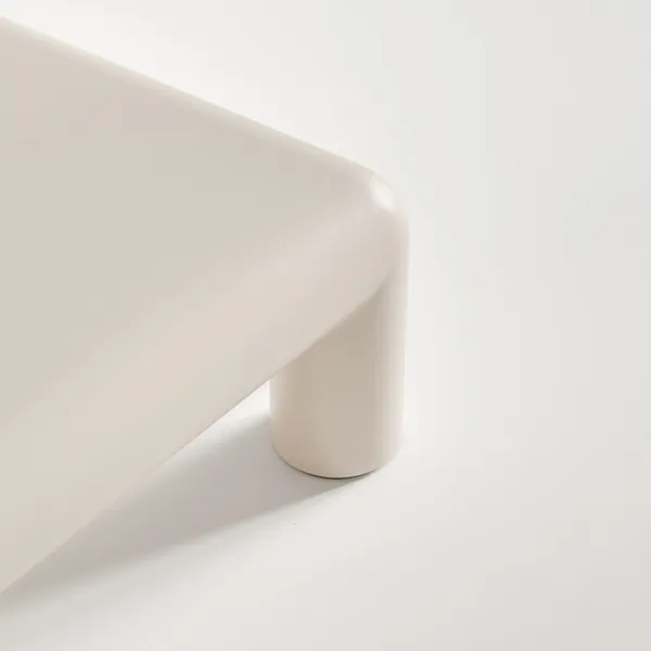 Table Basse Cubio 110x110 Beige Clair Semi-brillant