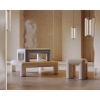 Table Basse Cubio 80x80 Beige Clair Semi-brillant