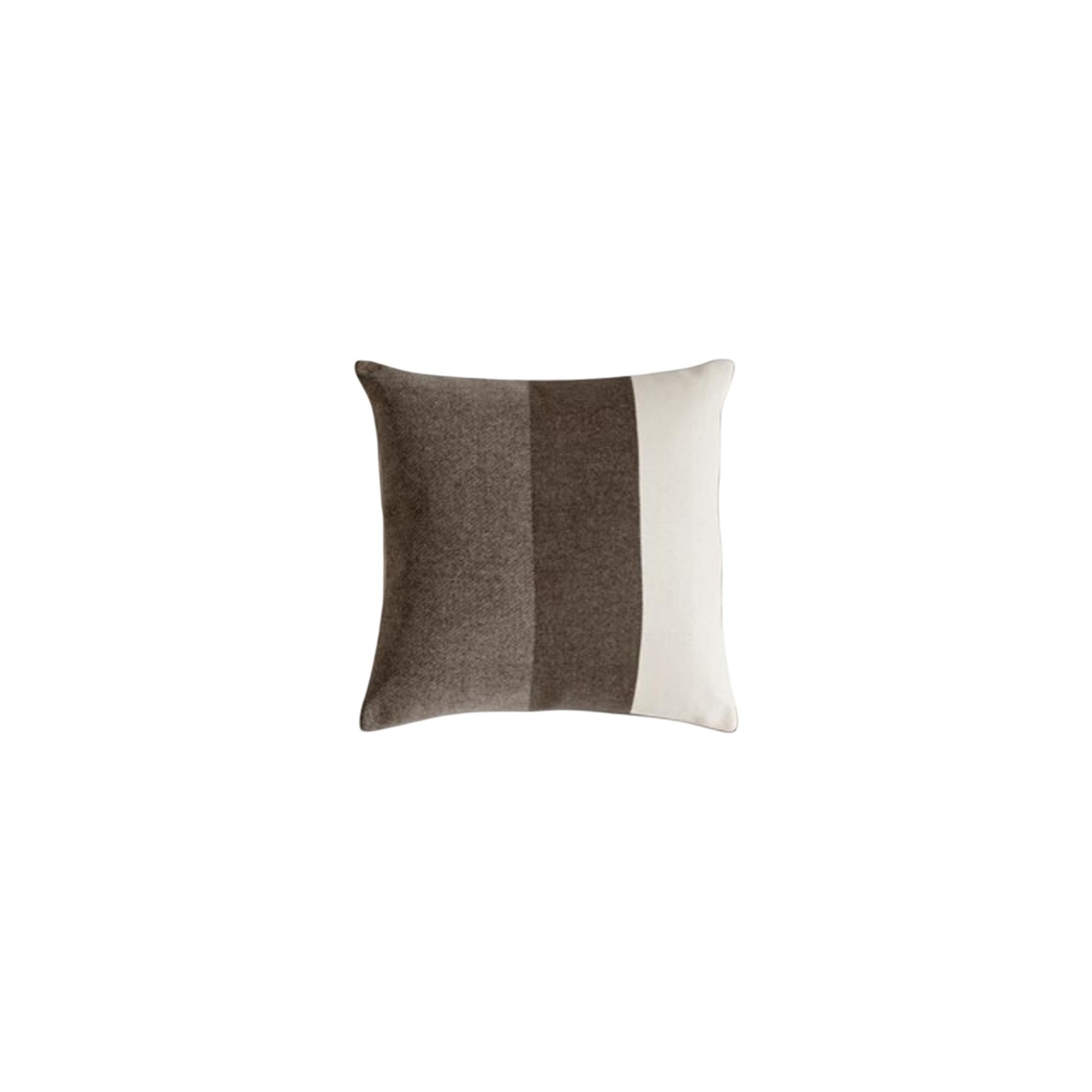 Pute med stor logo 55×55 lys Beige/ umbrabrun