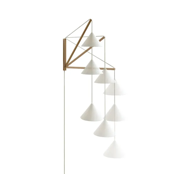Vegglampe Eik/ Hvit