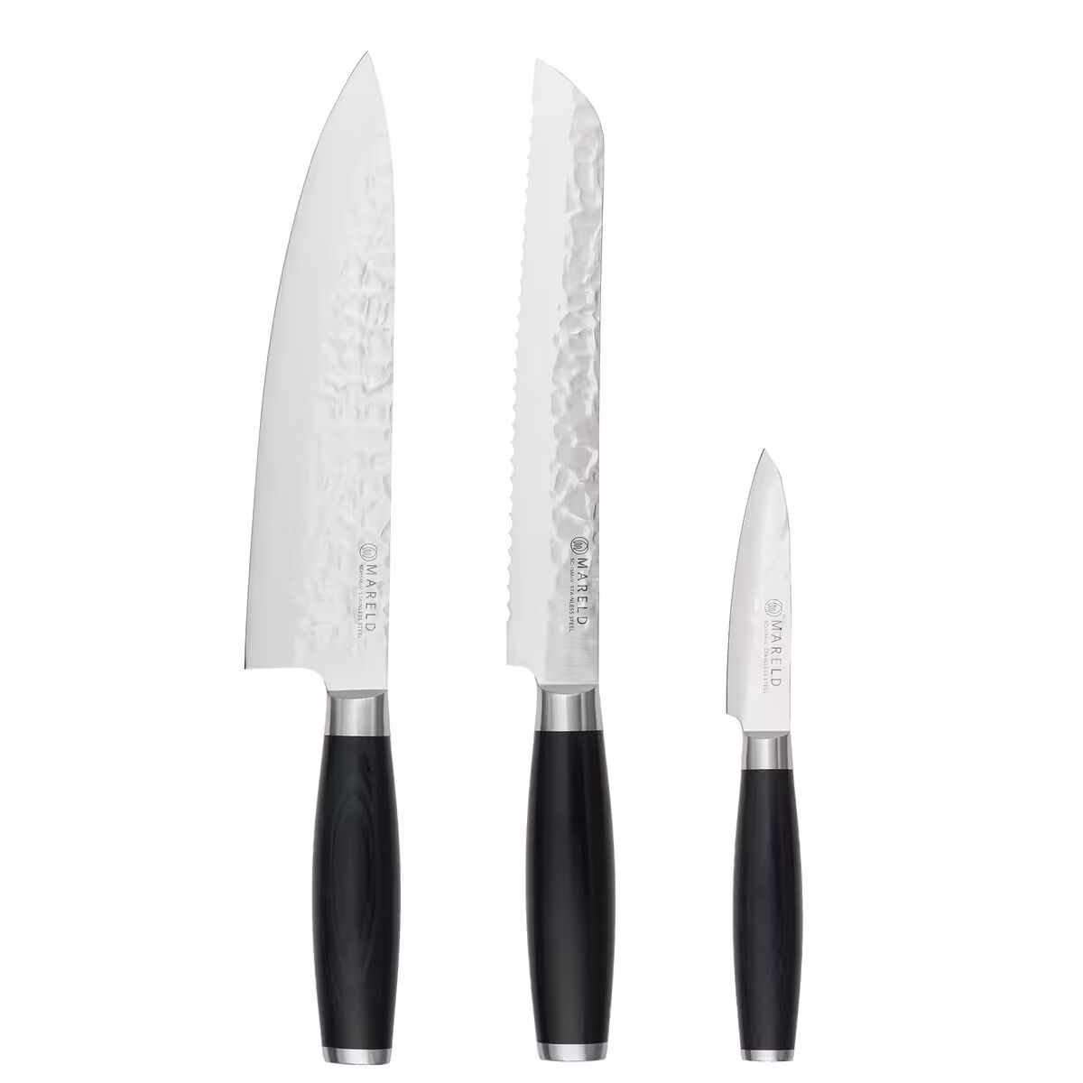 Hamrat Ensemble de Couteaux 3 Pièces Noir