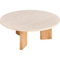 Eden Coffee Table Ø90 White Stone/Oak