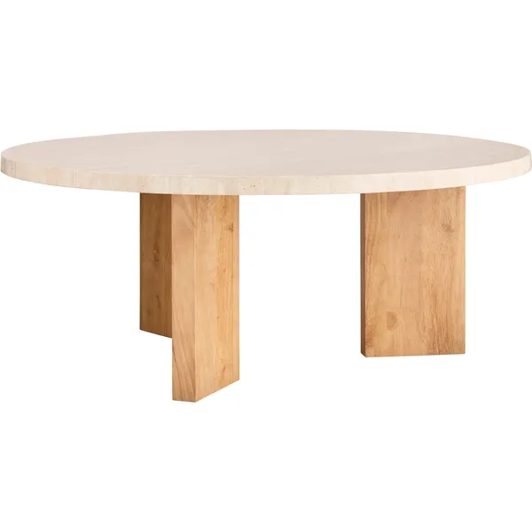 Eden Coffee Table Ø90 White Stone/Oak