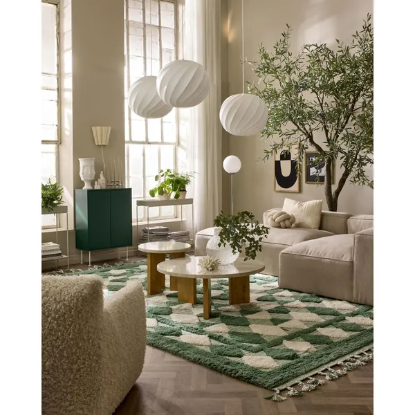Eden Coffee Table Ø90 White Stone/Oak