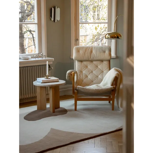 Tavolino Eden Ø50 Pietra Bianco /Rovere