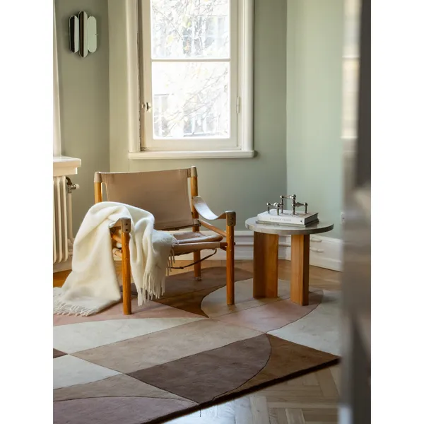 Tavolino Eden Ø50 Pietra Bianco /Rovere