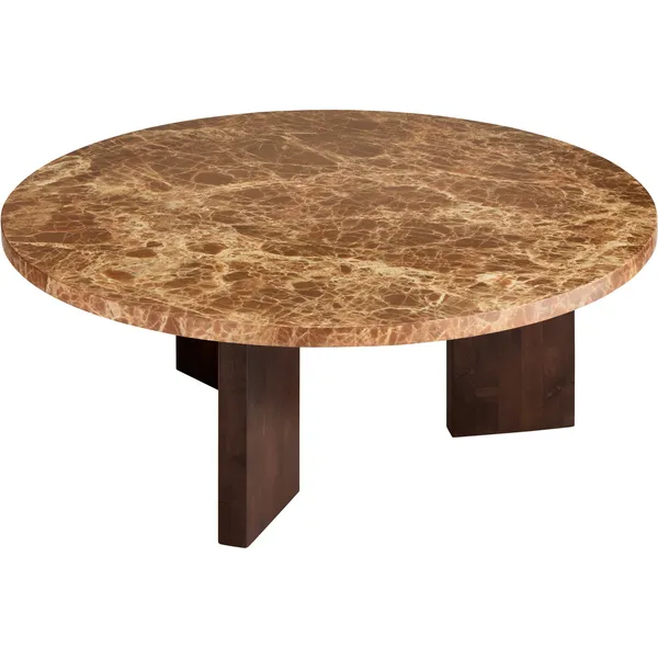 Eden Coffee Table Ø90 Brown Stone/ Dark Oak
