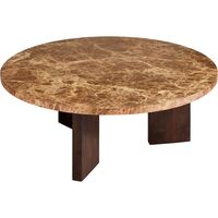 Eden Coffee Table Ø90 Brown Stone/ Dark Oak