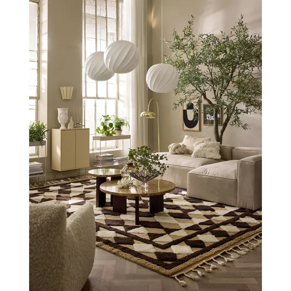 Eden Side Table Ø50 Brown Stone/ Dark Oak