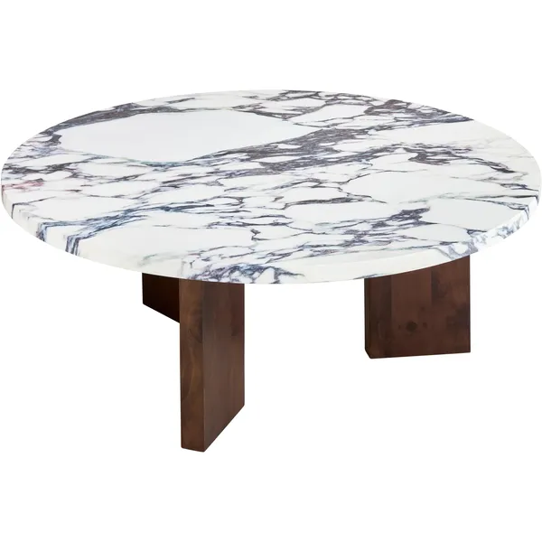 Eden Coffee Table Ø90 White Stone/ Dark Oak