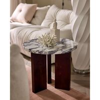 Eden Side Table Ø50 White Stone/ Dark Oak