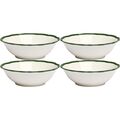 Fleur Kom 15 cm Set van 4 Wit/Donkergroen