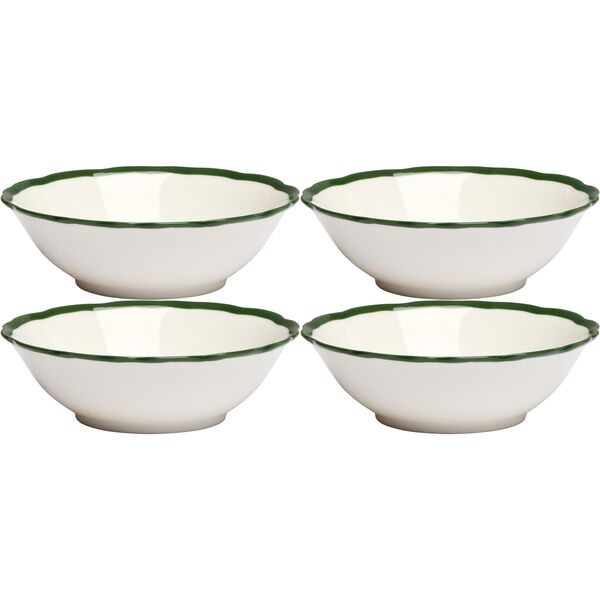 Fleur Schale 15 cm Set mit 4 Weiß/Dunkelgrün