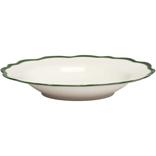 Fleur Kom 23 cm Set van 4 Wit/Donkergroen
