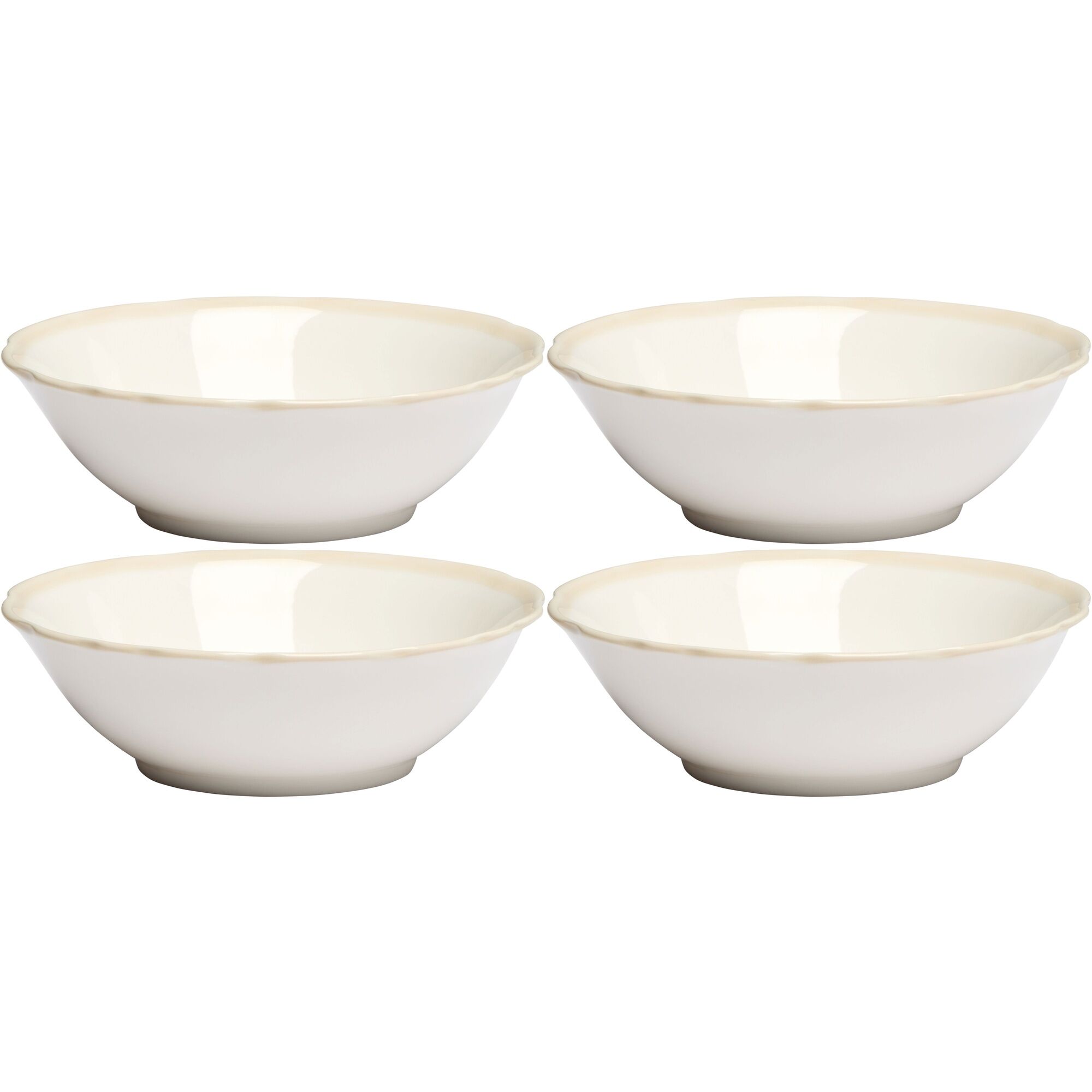 Fleur Bol 15 cm Set de 4 Blanc/Sable