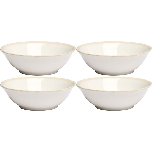 Fleur Bowl 15 cm Set of 4 White/Sand
