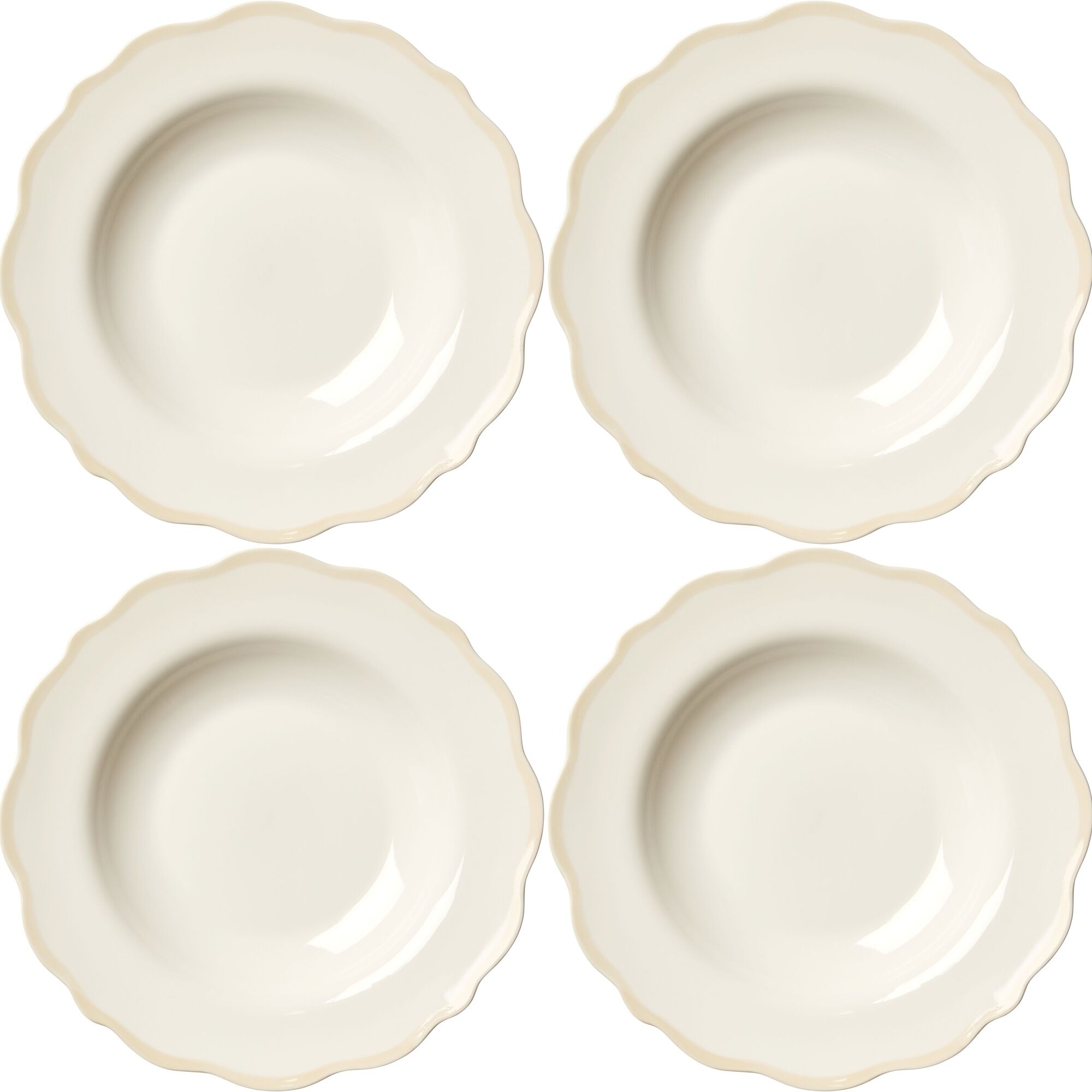 Fleur Bol 23 cm Set de 4 Blanc/Sable