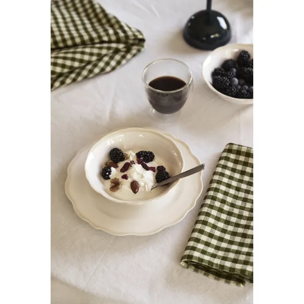 Fleur Plato de Postre 21 cm Set de 4 Blanco/Arena