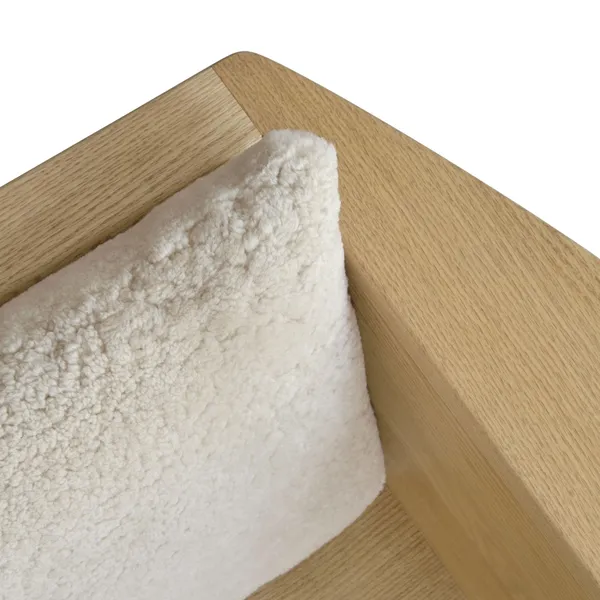 Makara Rectangular Pillow 11 Sandshell/Sheepskin