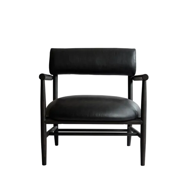 Nama Armchair Aniline Leather/ Black