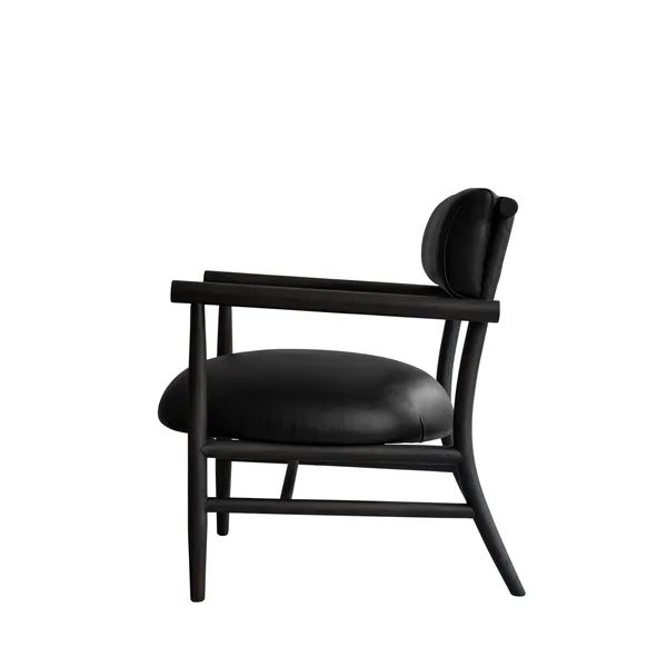 Nama Armchair Aniline Leather/ Black