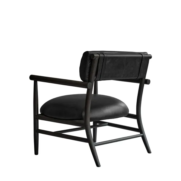 Nama Armchair Aniline Leather/ Black