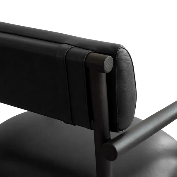 Nama Armchair Aniline Leather/ Black