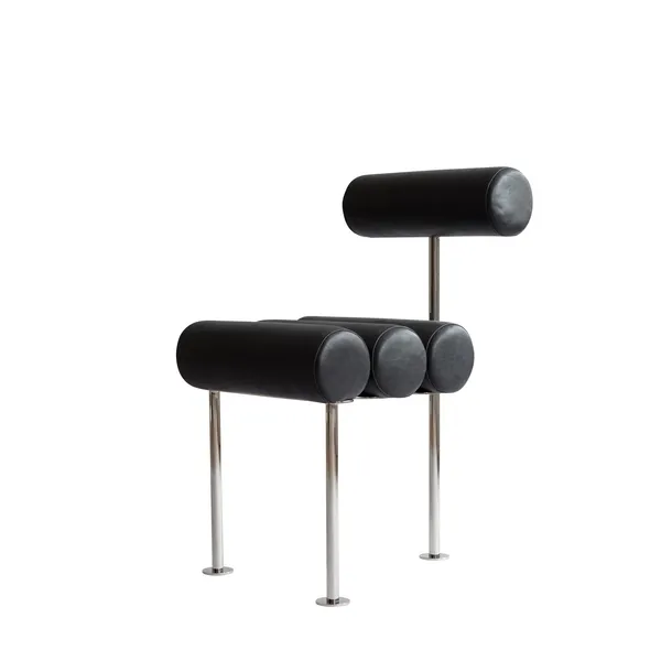 Hiro Dining Chair Aniline Leather/ Black