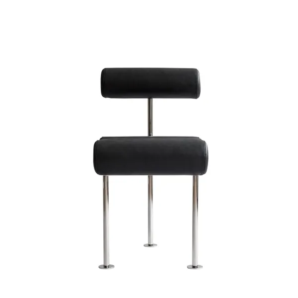 Hiro Dining Chair Aniline Leather/ Black