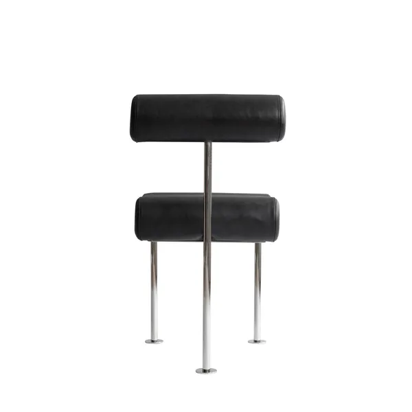 Hiro Dining Chair Aniline Leather/ Black