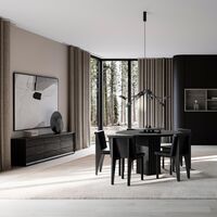 Arc Dining Table Ø120 Coffee Black/Oak