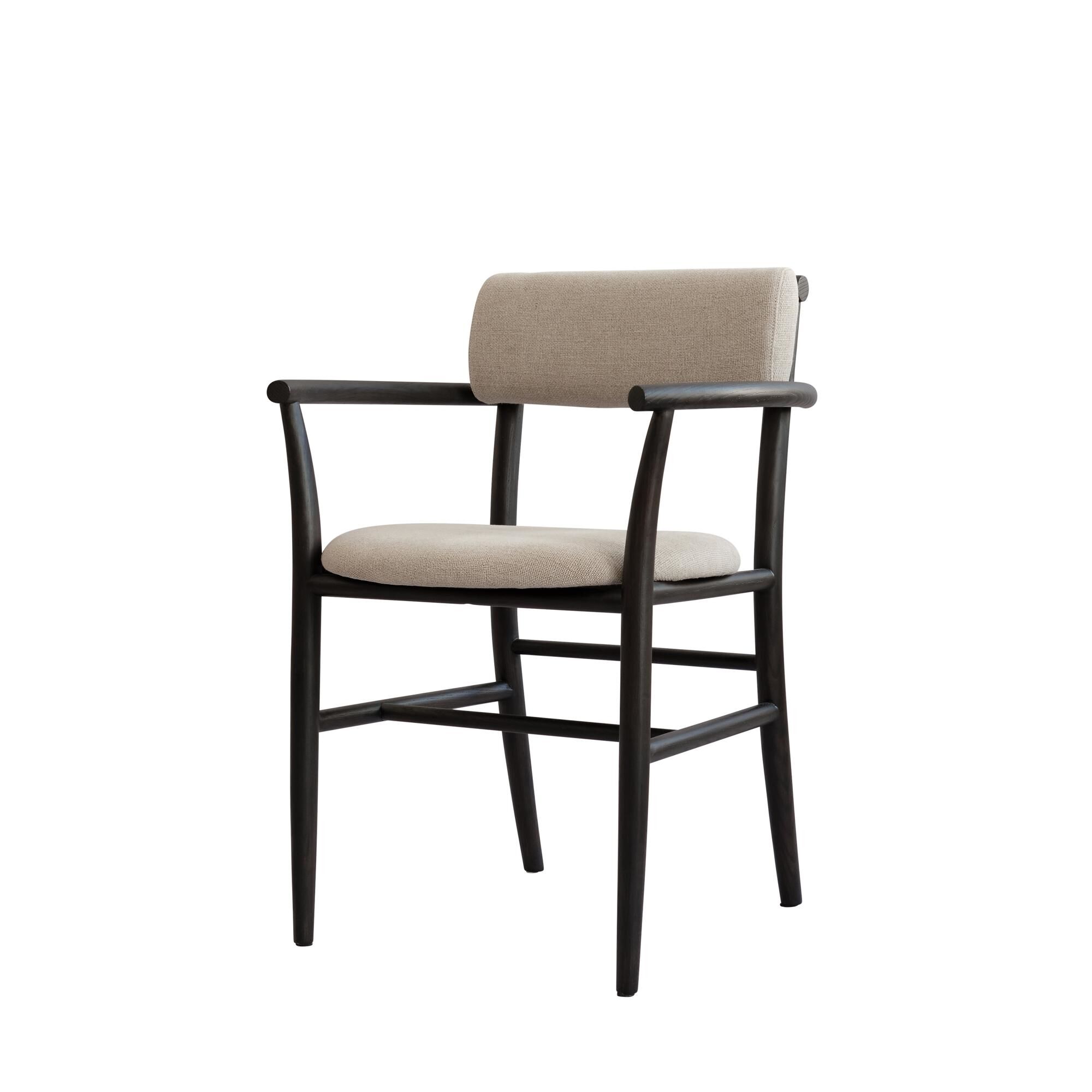 Nama Spisestol med Armlener Kaffesort/lin