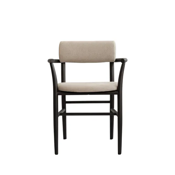 Nama Dining Chair with Armrest Coffee Black/Linen