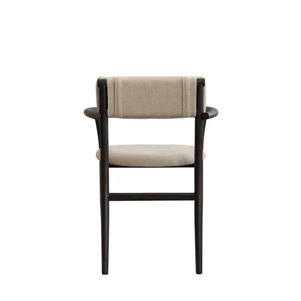 Nama Dining Chair with Armrest Coffee Black/Linen